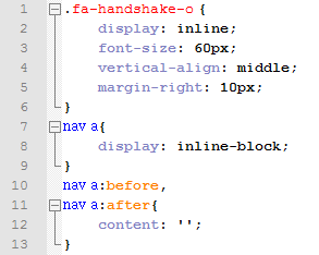 Shows code change in the CSS for medium screens.